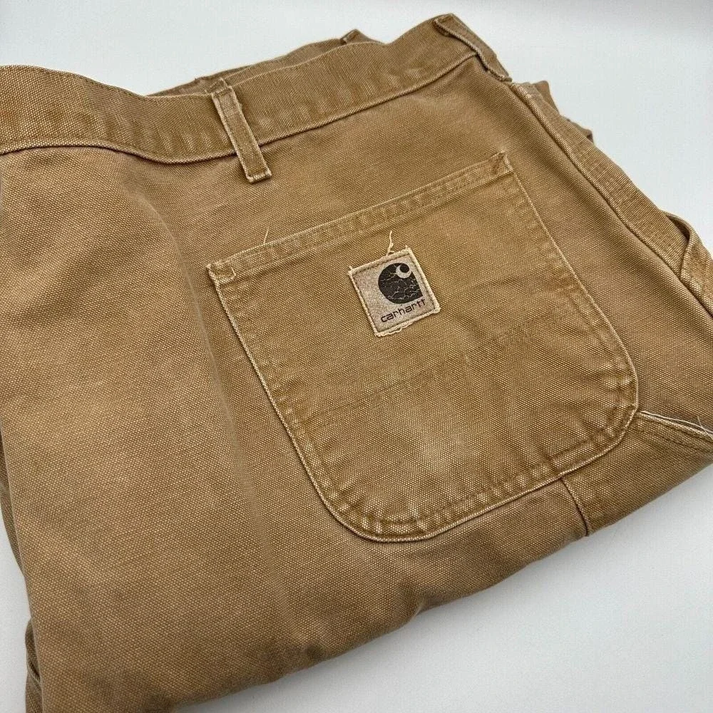Carhartt Carpenter Pants Mens 44x30 Brown Vintage B11 BRN Duck Canvas Made USA